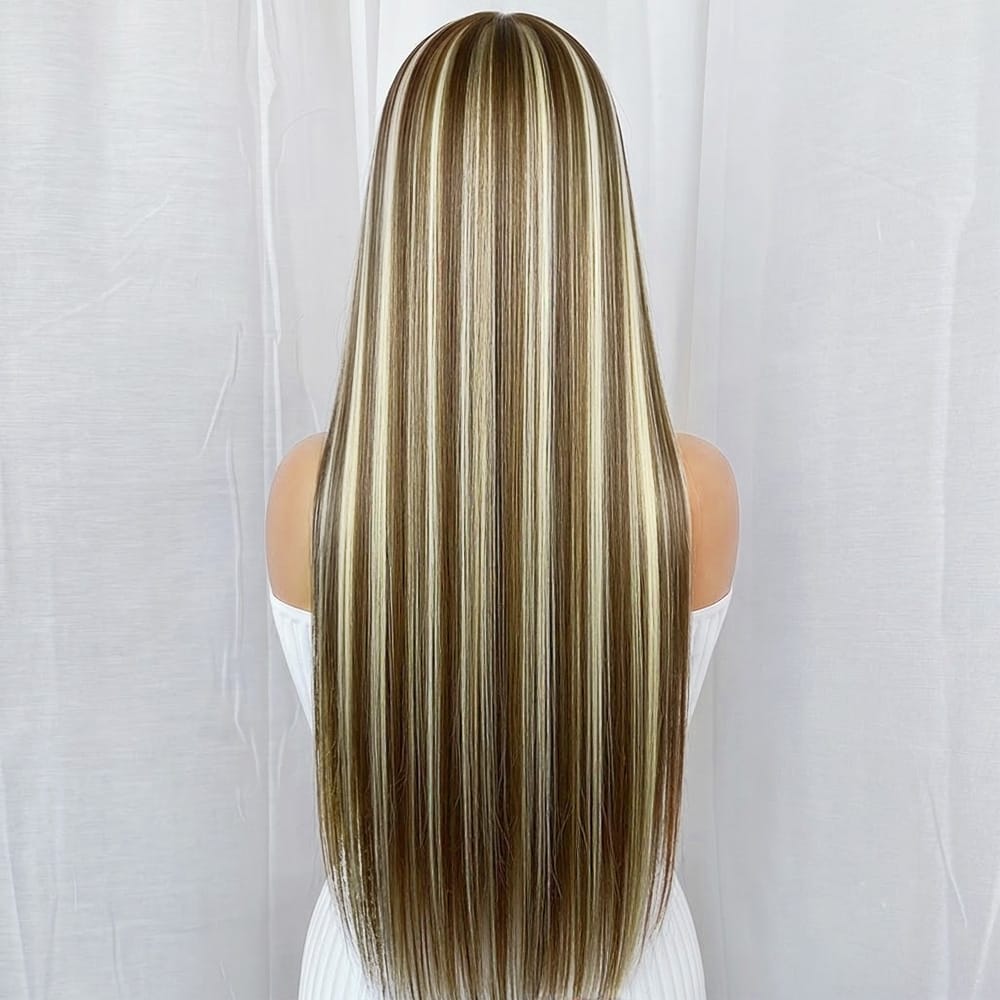 Bone Straight HD Lace Super Natural Lace Frontal Human Hair Wigs Piano Highlight Silver Grey LINKTOWIG