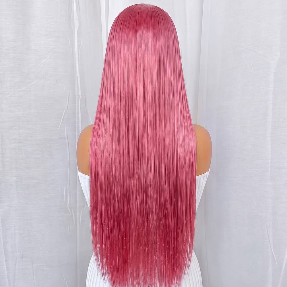 Bone Straight HD Lace Super Natural Lace Frontal Human Hair Wigs pink LINKTOWIG