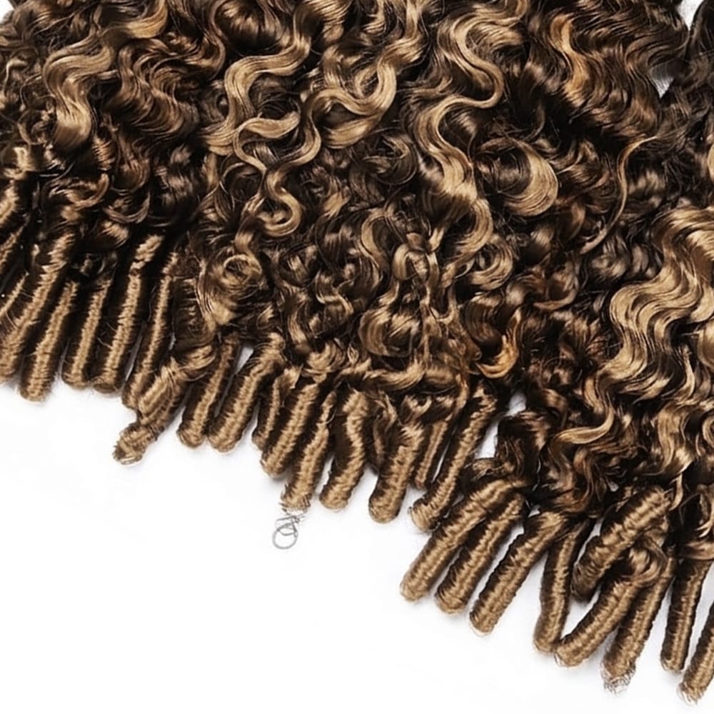 Burmese Curly 100% Raw Virgin Human Hair Bundles - (No Weft) Bulk Hair 3 Bundles / Chocolate Brown LINKTOWIG