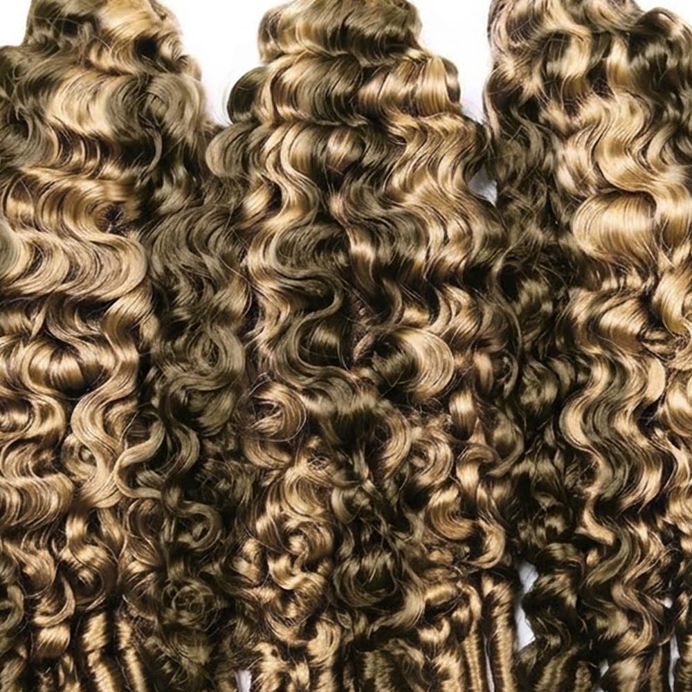 Burmese Curly 100% Raw Virgin Human Hair Bundles - (No Weft) Bulk Hair 3 Bundles / Piano Highlight Silver Grey LINKTOWIG