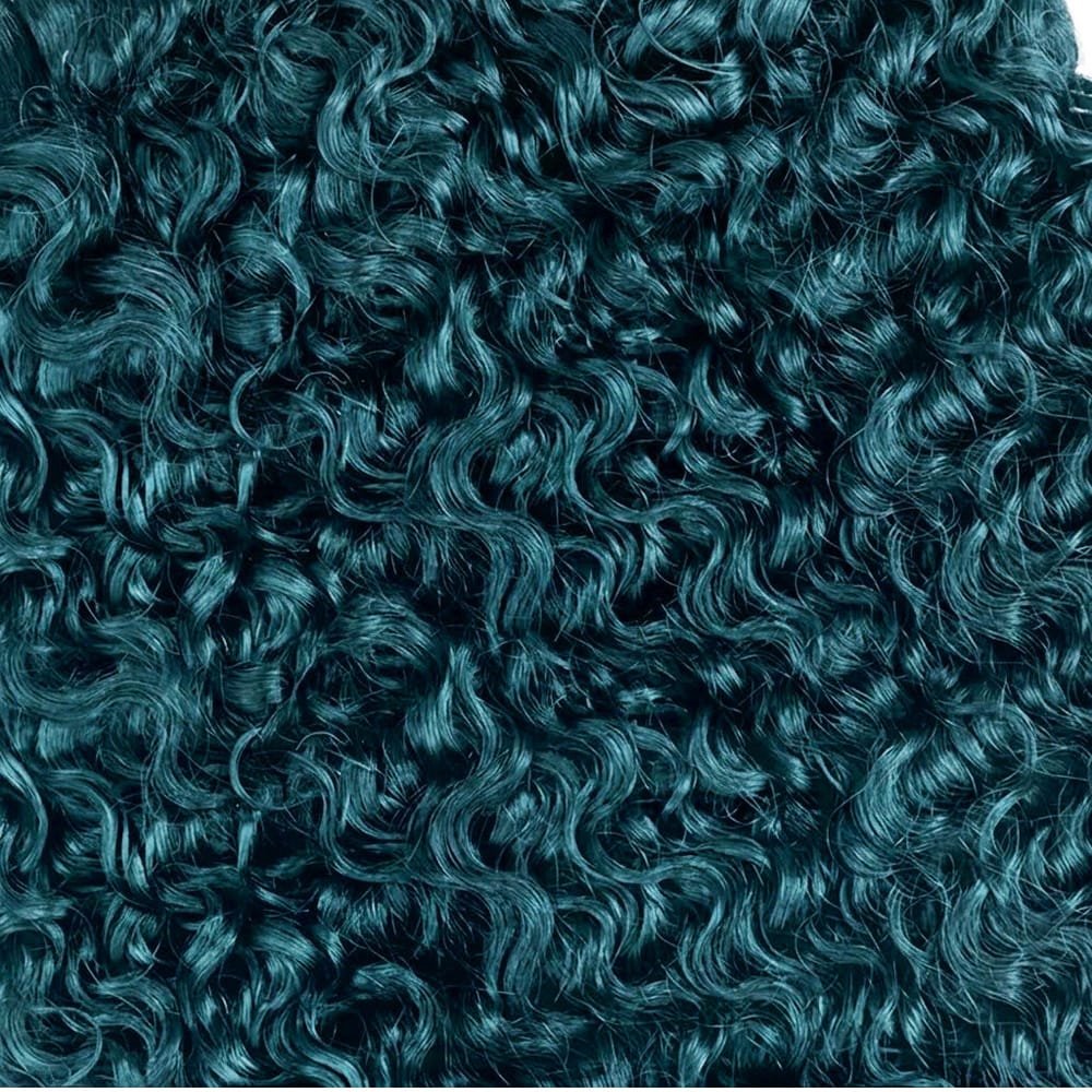 Burmese Curly 100% Raw Virgin Human Hair Bundles - (No Weft) Bulk Hair 3 Bundles / Teal Green LINKTOWIG