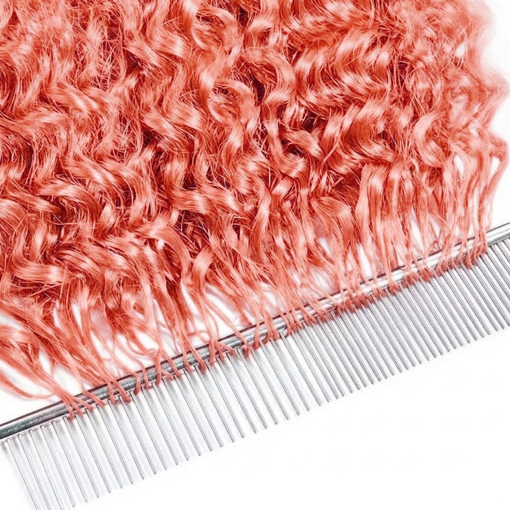 Burmese Curly Hair Bundles / Feather Hair Extensions — 100% Virgin Human Hair / Bubblegum Pink LINKTOWIG