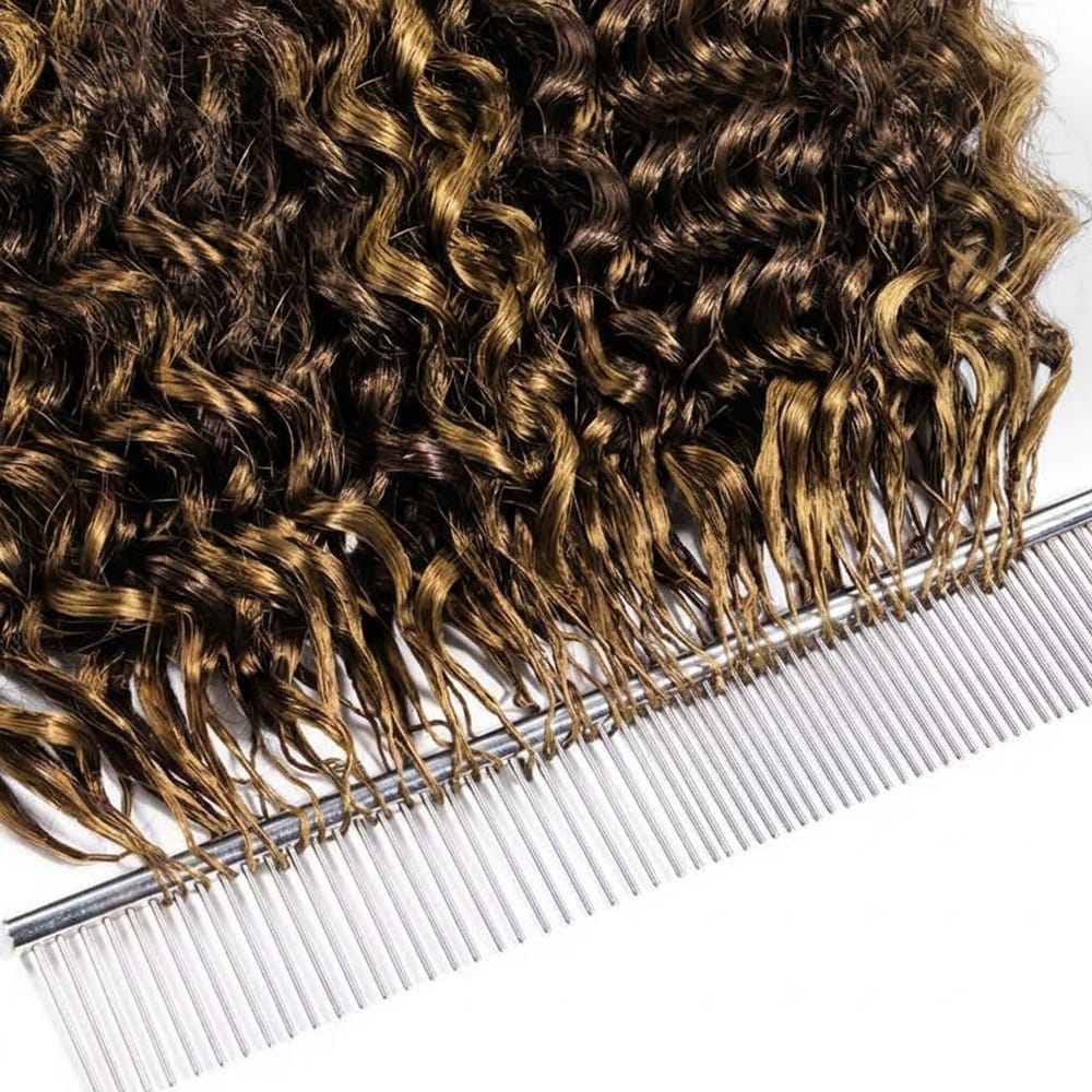 Burmese Curly Hair Bundles / Feather Hair Extensions — 100% Virgin Human Hair / Honey Blonde Highlights LINKTOWIG