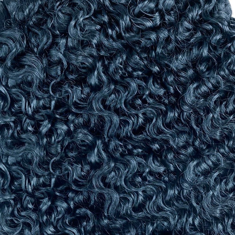 Burmese Curly Hair Bundles / Feather Hair Extensions — 100% Virgin Human Hair / Midnight Blue LINKTOWIG