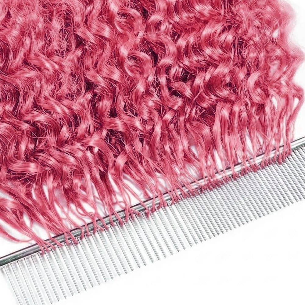 Burmese Curly Hair Bundles / Feather Hair Extensions — 100% Virgin Human Hair / pink LINKTOWIG