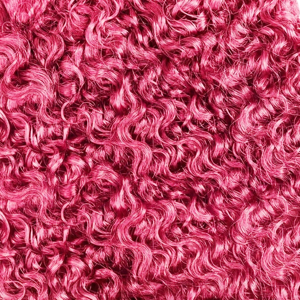 Burmese Curly Hair Bundles / Feather Hair Extensions — 100% Virgin Human Hair / pink LINKTOWIG