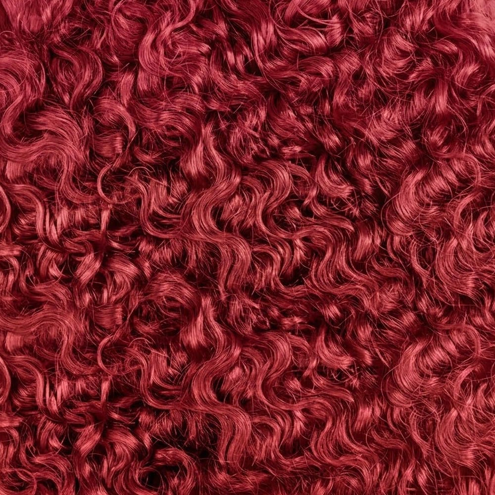 Burmese Curly Hair Bundles / Feather Hair Extensions — 100% Virgin Human Hair / Ruby Red LINKTOWIG