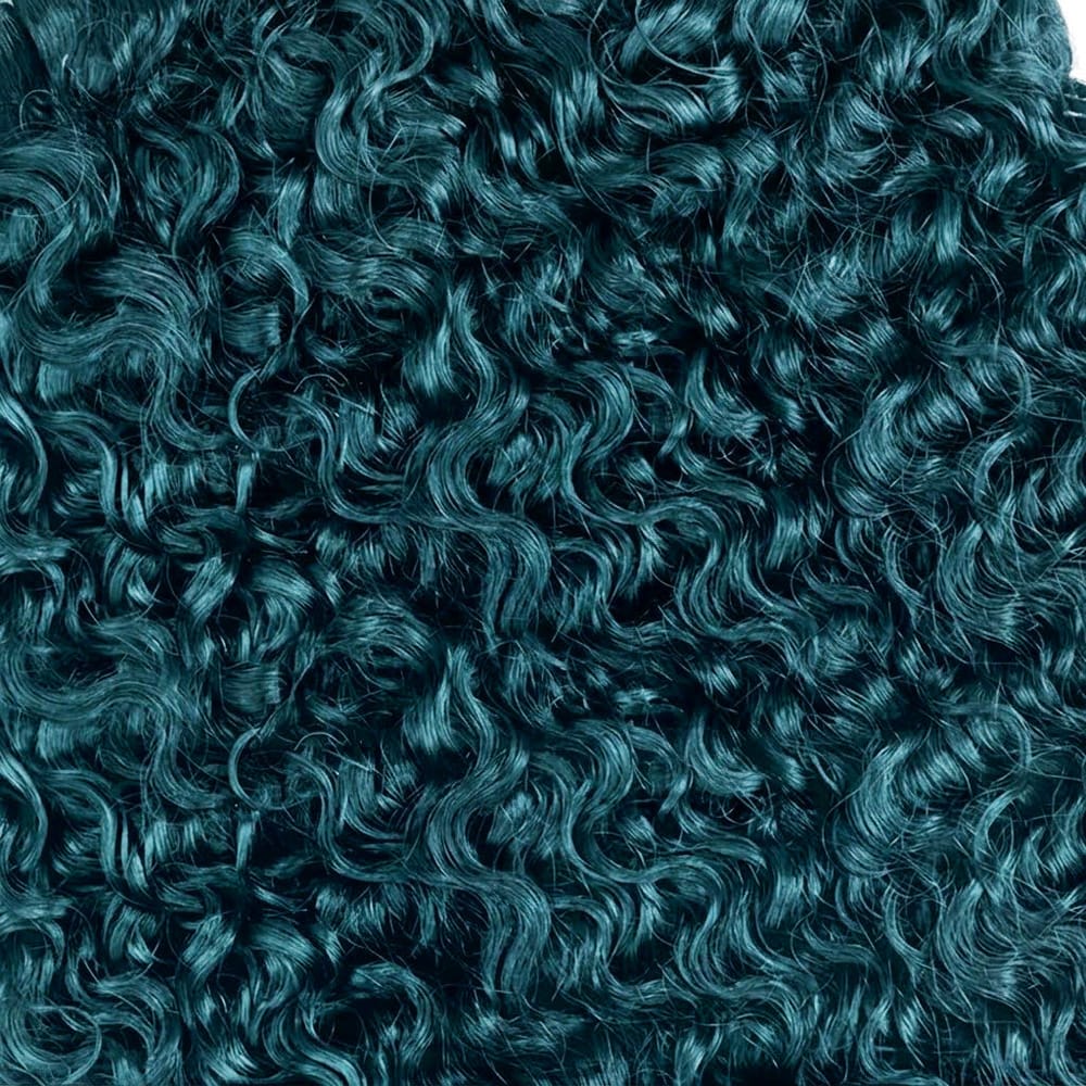 Burmese Curly Hair Bundles / Feather Hair Extensions — 100% Virgin Human Hair / Teal Green LINKTOWIG
