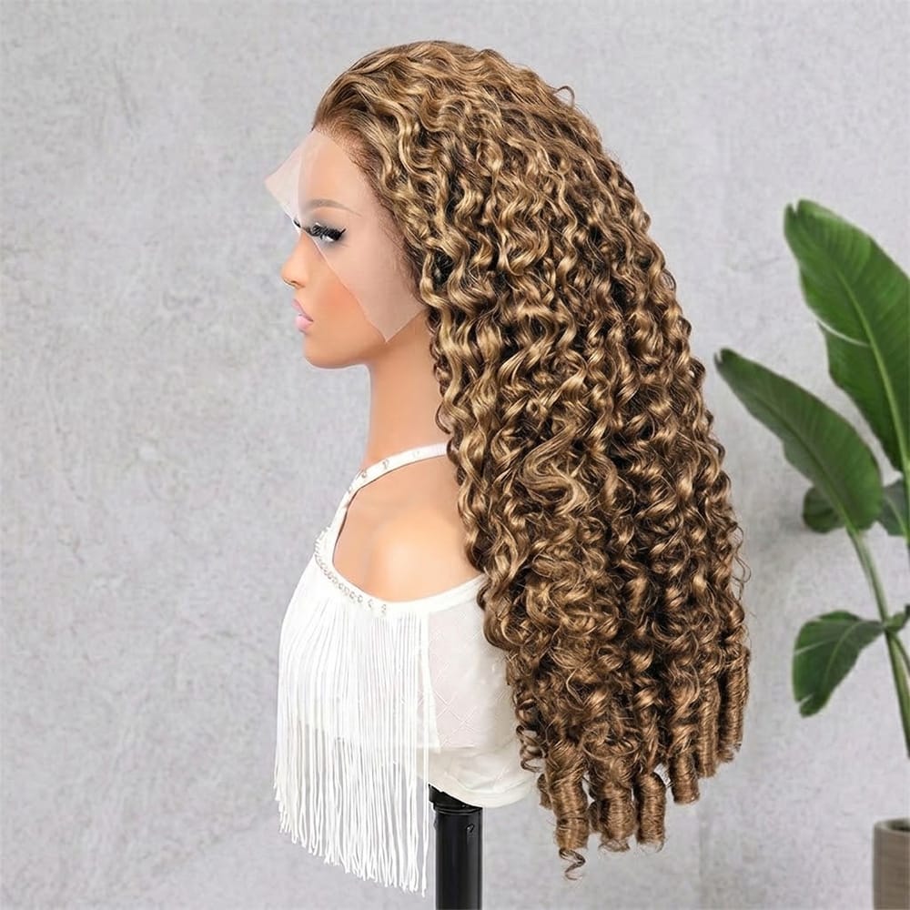 Burmese Curly HD Lace Super Natural Lace Frontal Human Hair Wigs Ash Brown LINKTOWIG