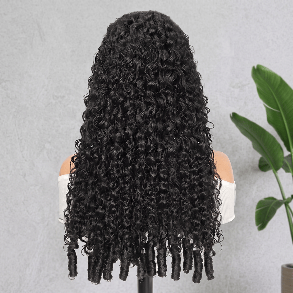 Burmese Curly HD Lace Super Natural Lace Frontal Human Hair Wigs Black LINKTOWIG