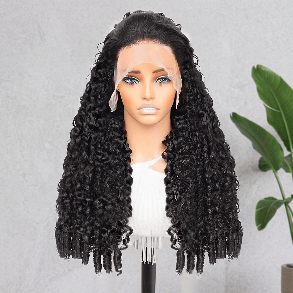 Burmese Curly HD Lace Super Natural Lace Frontal Human Hair Wigs Black LINKTOWIG