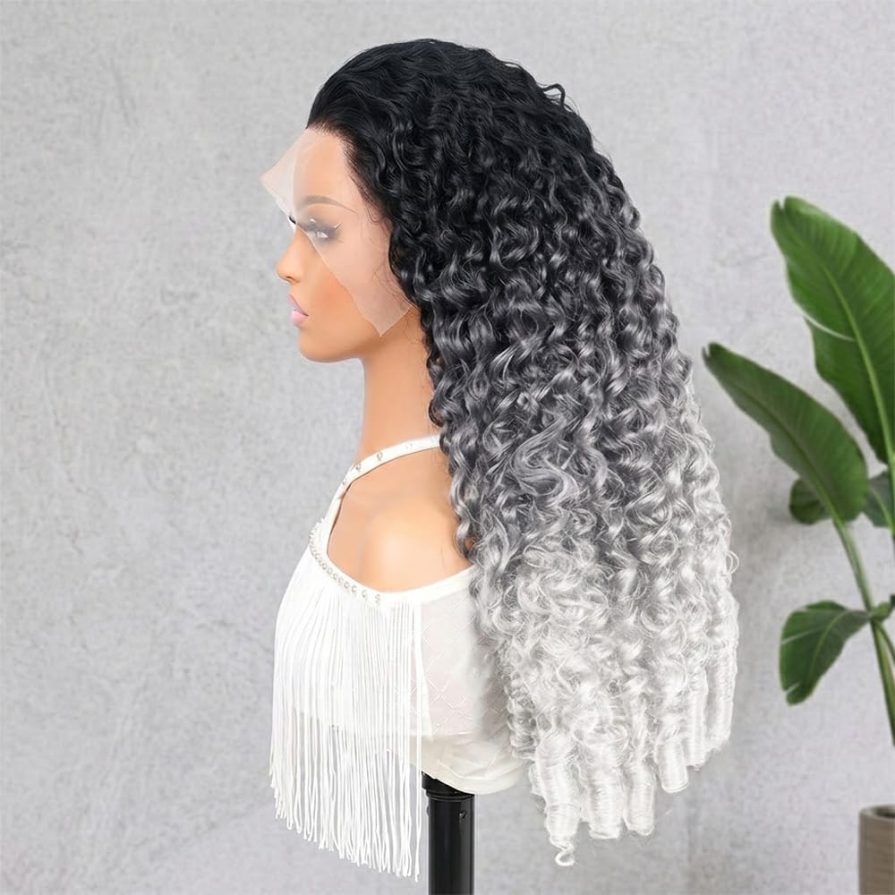 Burmese Curly HD Lace Super Natural Lace Frontal Human Hair Wigs Dark Roots LINKTOWIG