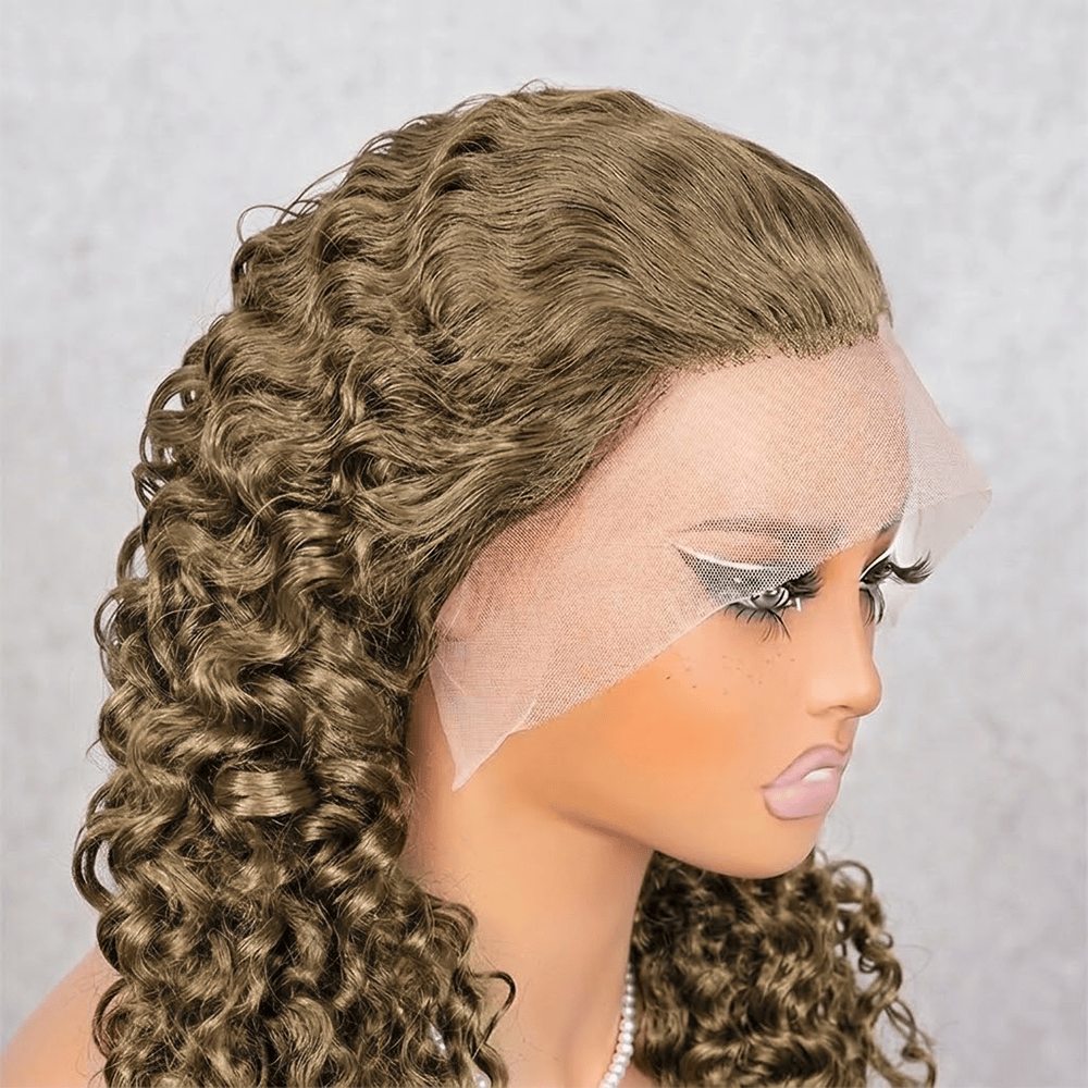 Burmese Curly HD Lace Super Natural Lace Frontal Human Hair Wigs Honey Brown LINKTOWIG