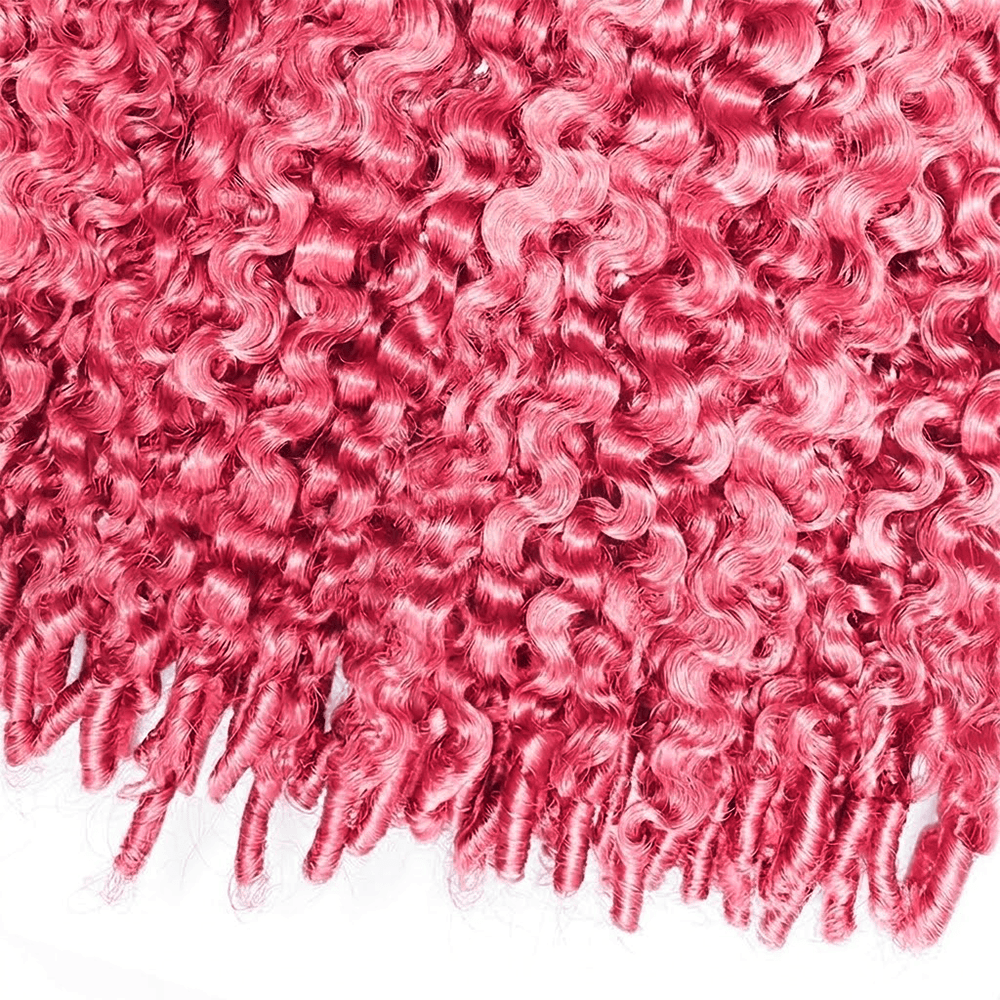 Burmese Curly HD Lace Super Natural Lace Frontal Human Hair Wigs pink LINKTOWIG