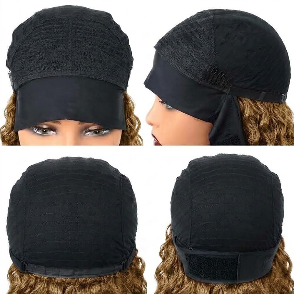 Burmese Curly Headband Human Hair Wig (Glueless, Ready-to-Wear) Natural Ash Brown LINKTOWIG