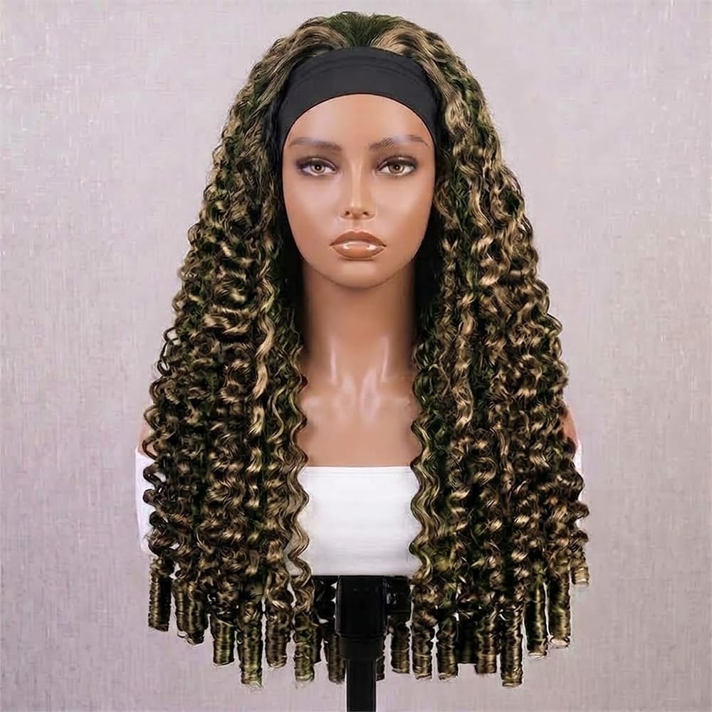 Burmese Curly Headband Human Hair Wig (Glueless, Ready-to-Wear) Natural Piano Highlight Silver Grey LINKTOWIG