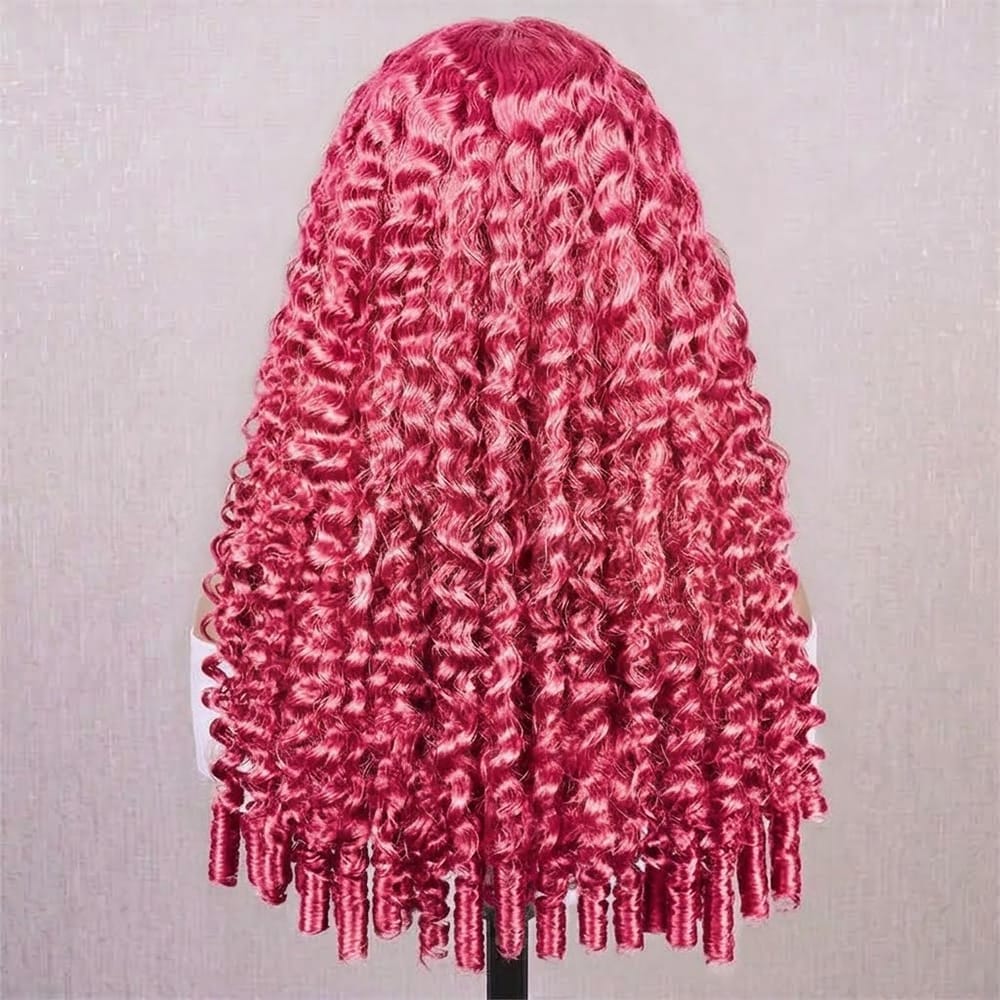 Burmese Curly Headband Human Hair Wig (Glueless, Ready-to-Wear) Natural pink LINKTOWIG