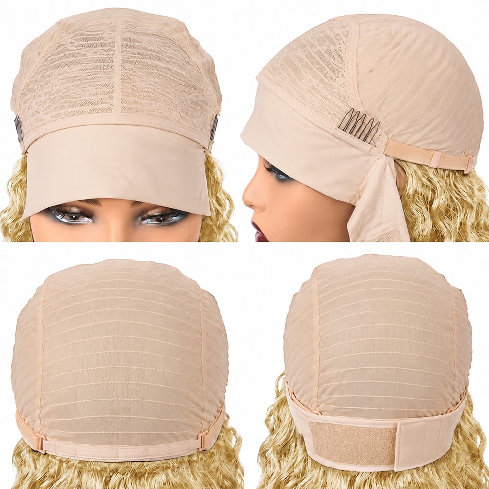 Burmese Curly Headband Human Hair Wig (Glueless, Ready-to-Wear) Natural Platinum Blonde LINKTOWIG