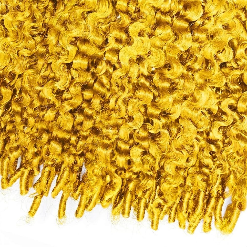 Burmese Curly Headband Human Hair Wig (Glueless, Ready-to-Wear) Natural Yellow LINKTOWIG