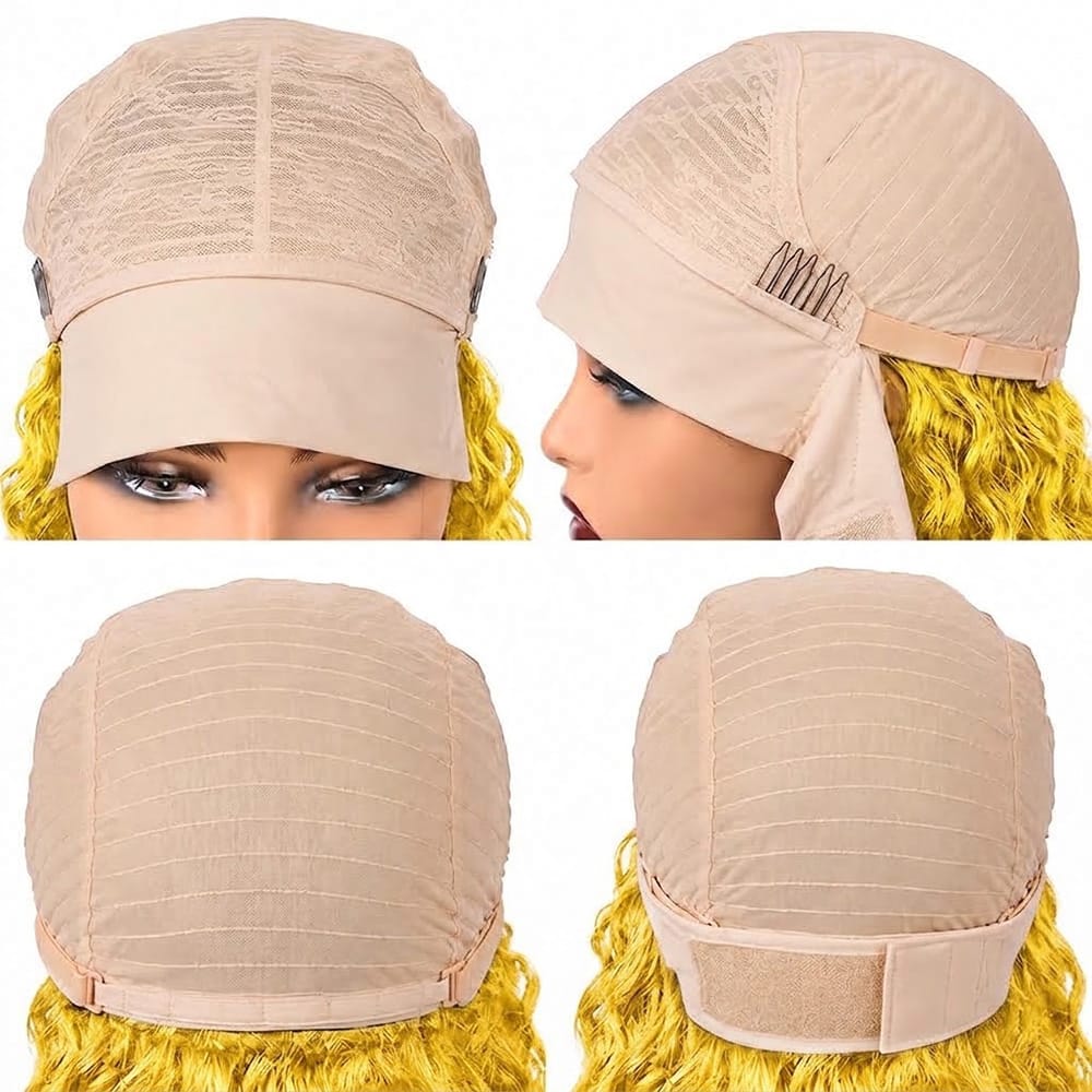 Burmese Curly Headband Human Hair Wig (Glueless, Ready-to-Wear) Natural Yellow LINKTOWIG