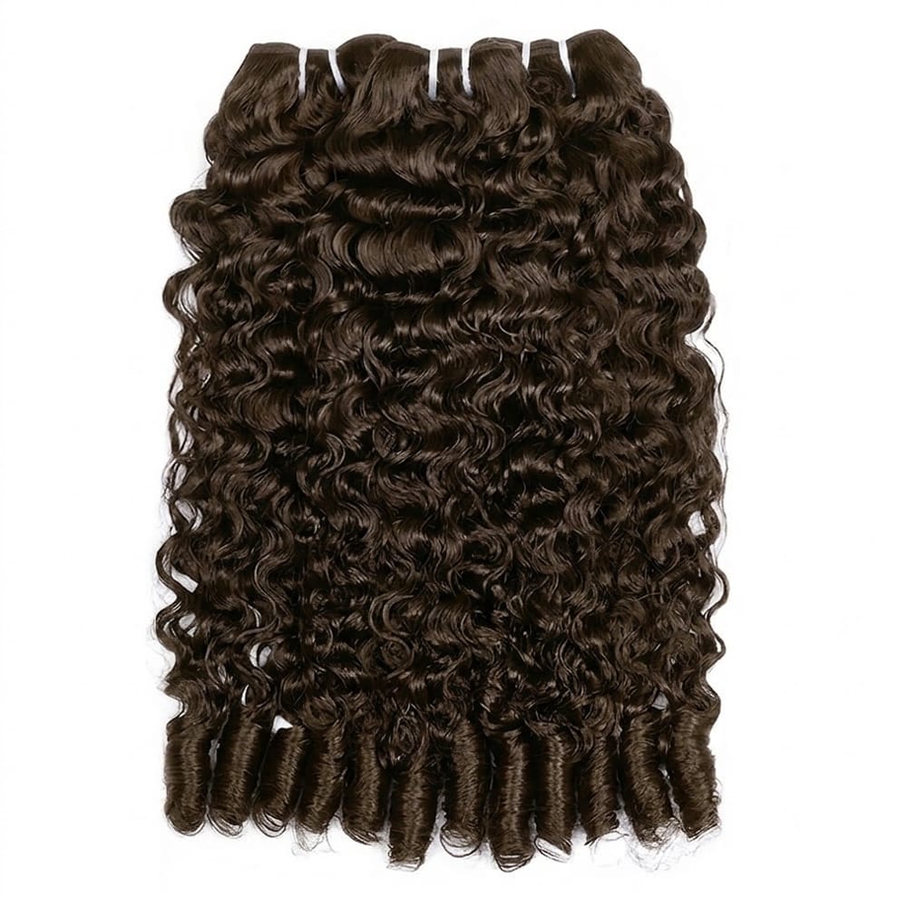 Burmese Curly Luxury Natural Hair Weft – 100% Virgin Human Hair / Wig aramel Balayage Highlights LINKTOWIG