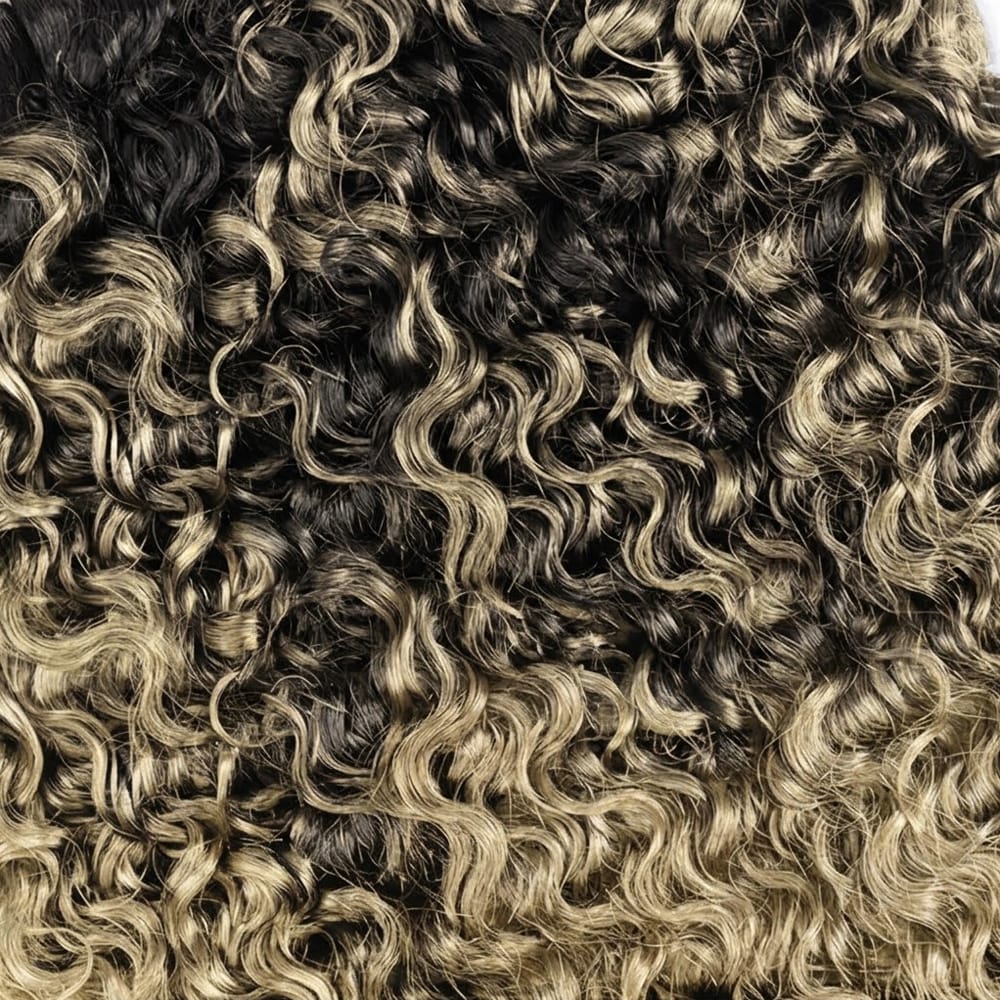 Burmese Curly Luxury Natural Hair Weft – 100% Virgin Human Hair / Wig Black and grey blended highlights LINKTOWIG