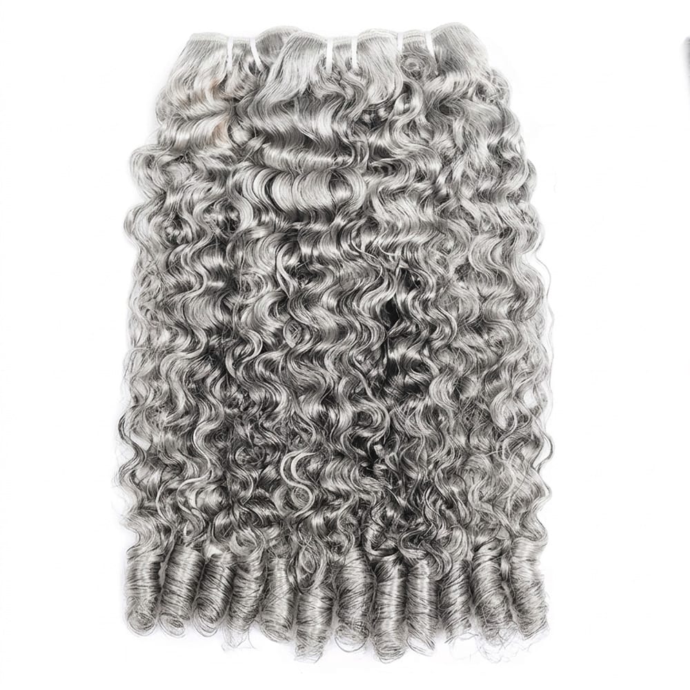 Burmese Curly Luxury Natural Hair Weft – 100% Virgin Human Hair / Wig Charcoal Grey LINKTOWIG