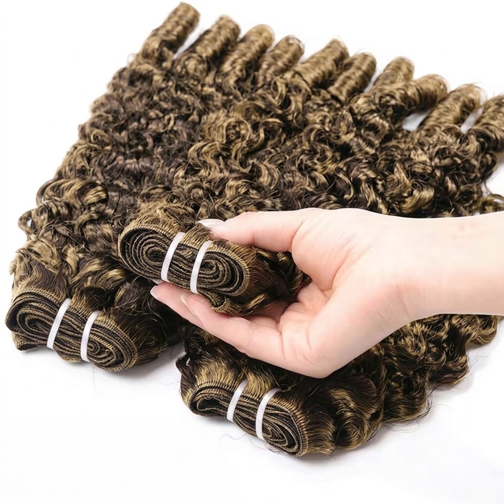 Burmese Curly Luxury Natural Hair Weft – 100% Virgin Human Hair / Wig Chocolate Brown LINKTOWIG