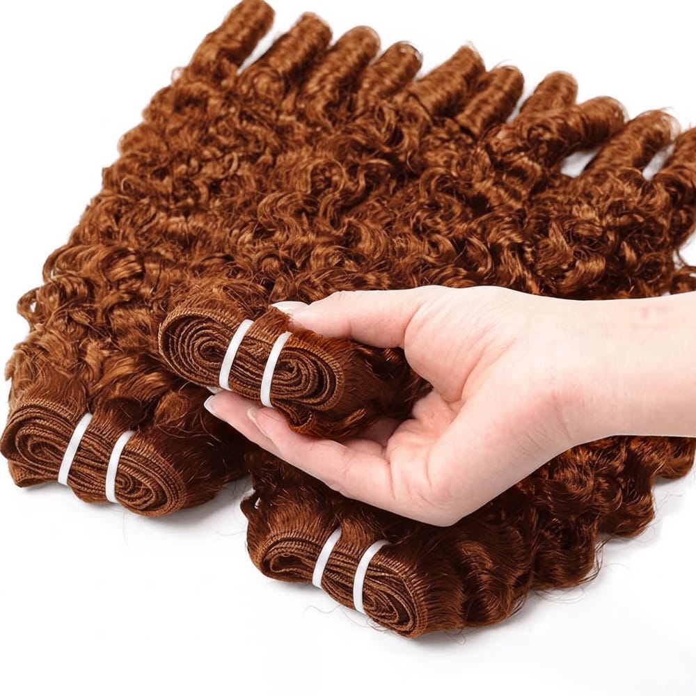 Burmese Curly Luxury Natural Hair Weft – 100% Virgin Human Hair / Wig Espresso Brown LINKTOWIG