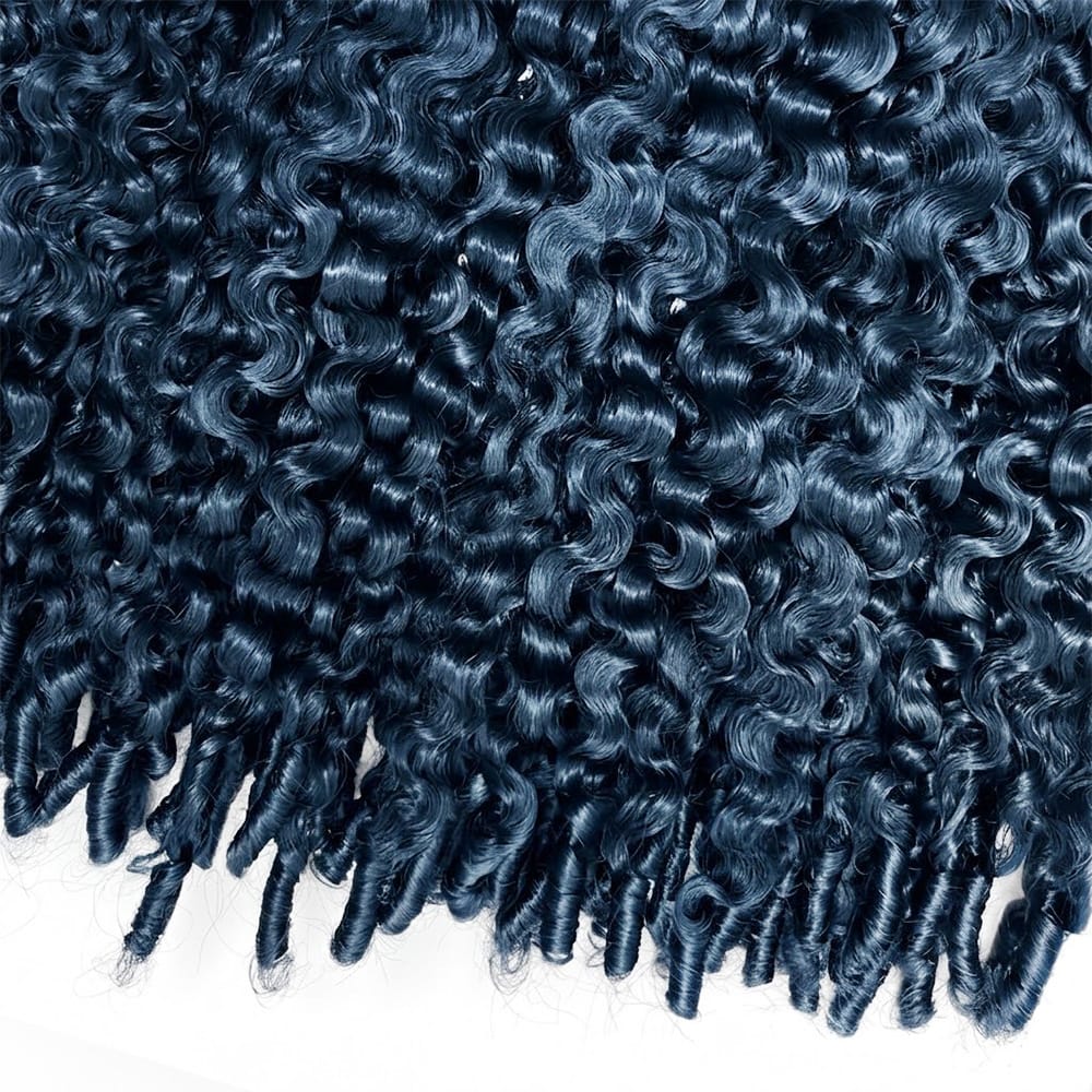 Burmese Curly Luxury Natural Hair Weft – 100% Virgin Human Hair / Wig Midnight Blue LINKTOWIG