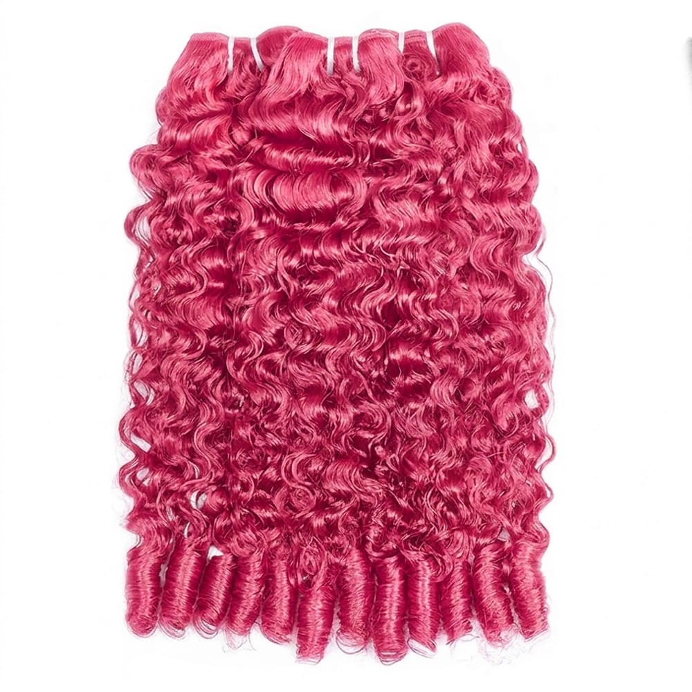 Burmese Curly Luxury Natural Hair Weft – 100% Virgin Human Hair / Wig pink LINKTOWIG