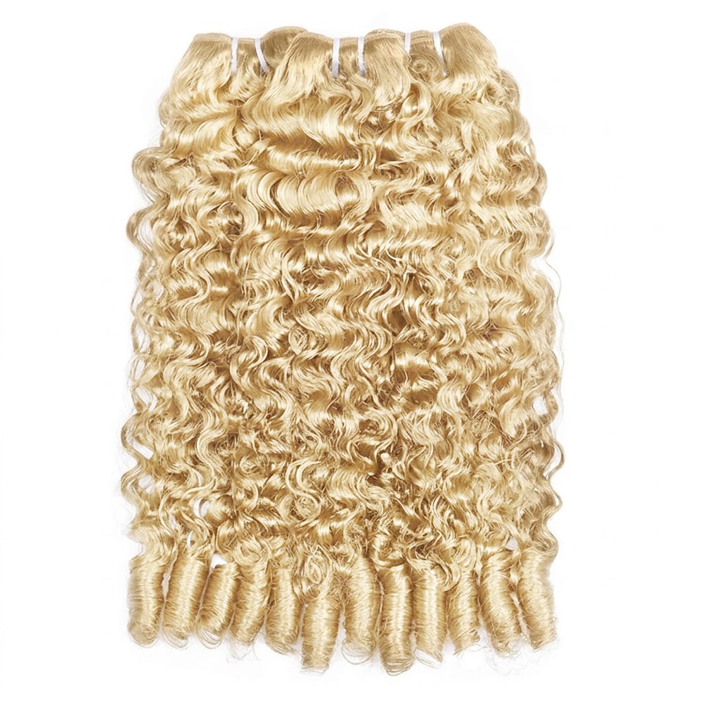 Burmese Curly Luxury Natural Hair Weft – 100% Virgin Human Hair / Wig Platinum Blonde LINKTOWIG