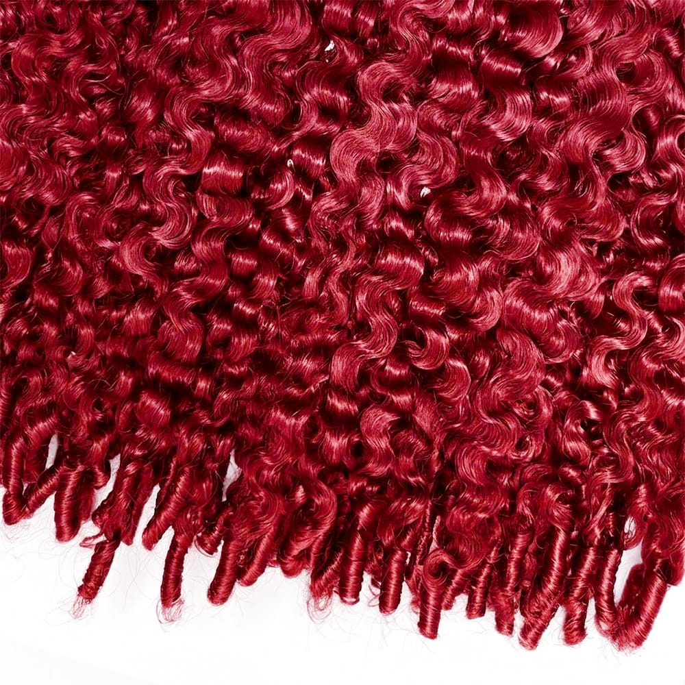 Burmese Curly Luxury Natural Hair Weft – 100% Virgin Human Hair / Wig Ruby Red LINKTOWIG