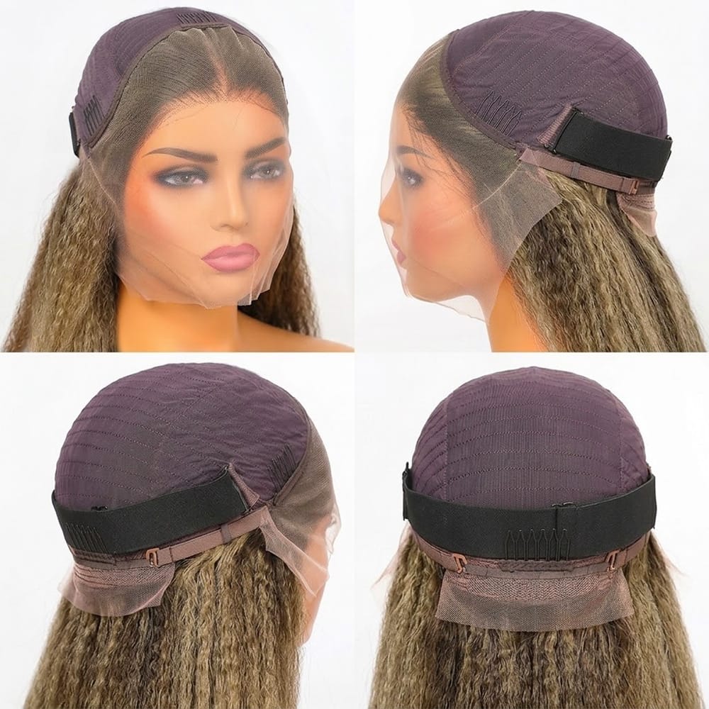 Coarse Yaki HD Lace Super Natural Lace Frontal Human Hair Wigs Medium Chestnut Brown LINKTOWIG