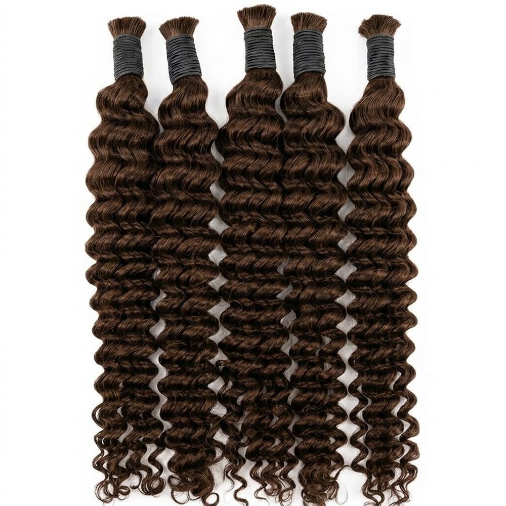 Deep Wave 100% Raw Virgin Human Hair Bundles - (No Weft) Bulk Hair / aramel Balayage Highlights LINKTOWIG