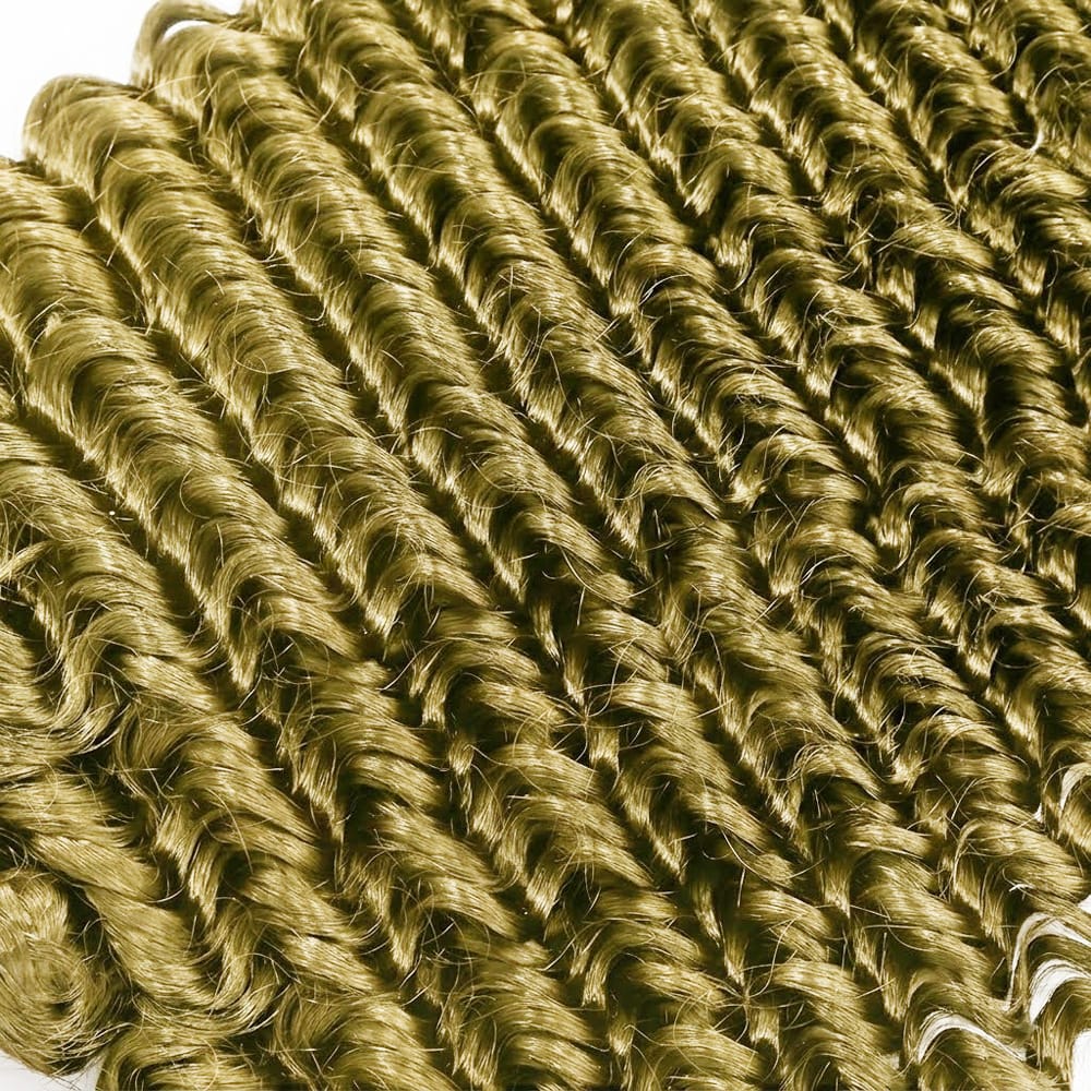 Deep Wave 100% Raw Virgin Human Hair Bundles - (No Weft) Bulk Hair / Olive Green Blonde LINKTOWIG