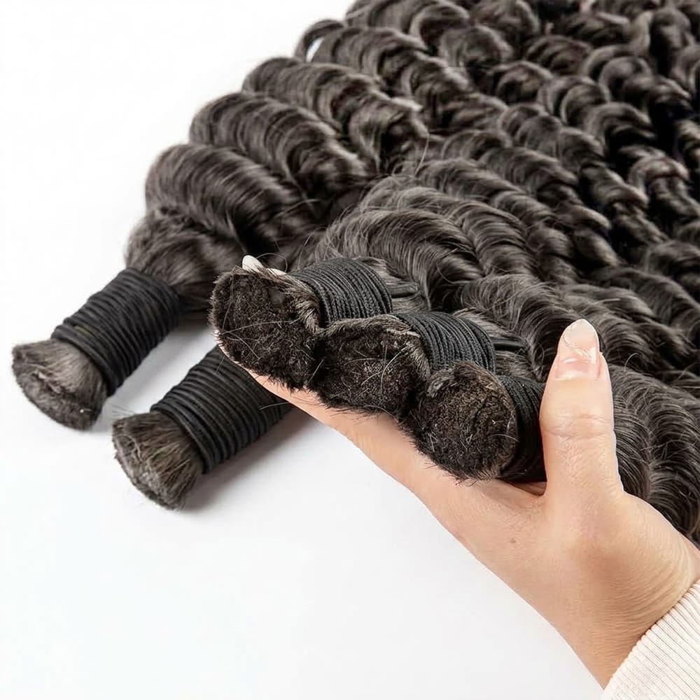 Deep Wave 100% Raw Virgin Human Hair Bundles - (No Weft) Bulk Hair / Silver Grey LINKTOWIG