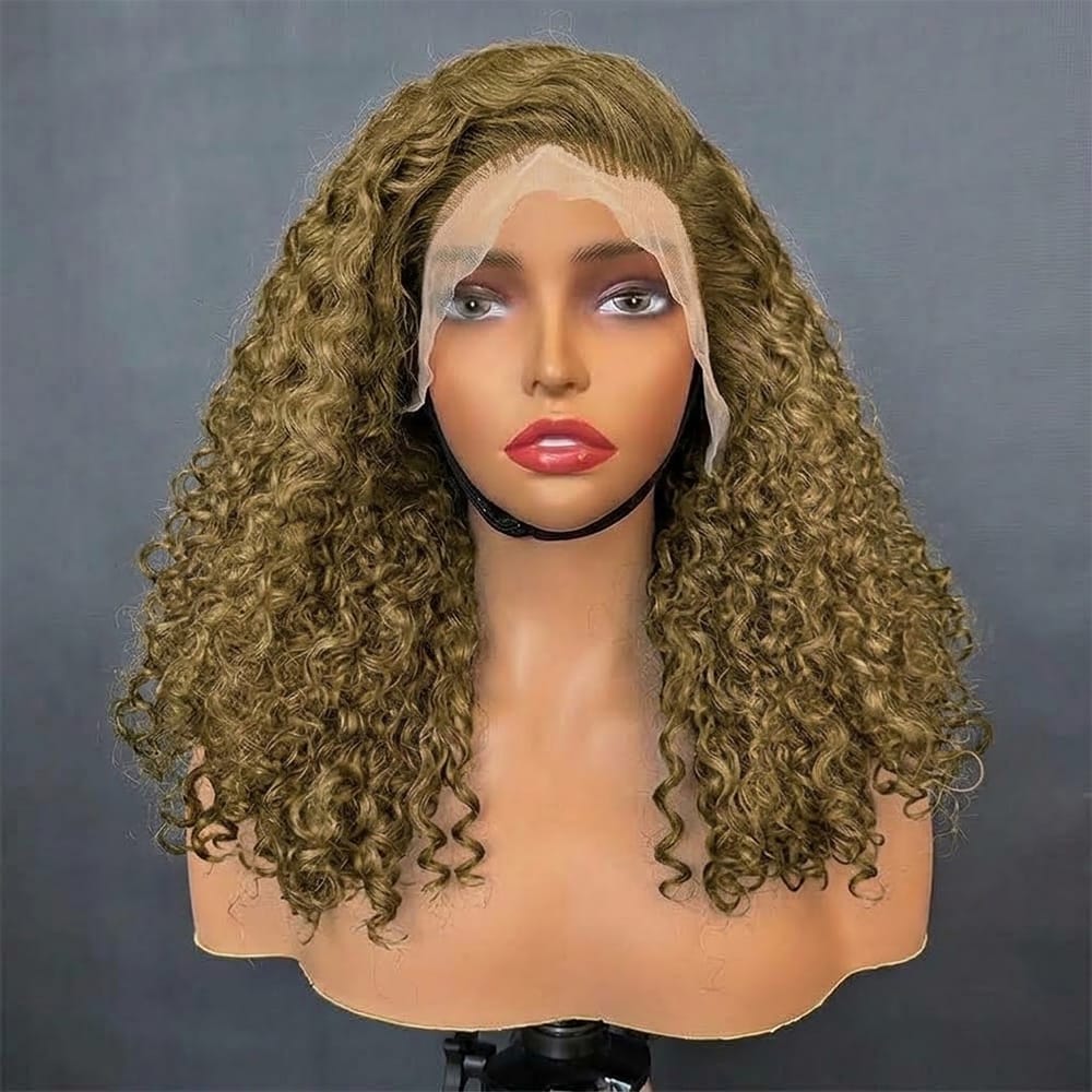 Deep Wave Bob Side Part HD Lace Front Wig 100% Virgin Human Hair / Ash Brown LINKTOWIG