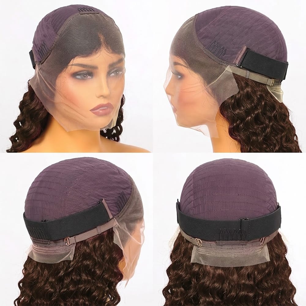 Deep Wave Bob Side Part HD Lace Front Wig 100% Virgin Human Hair / Espresso Brown LINKTOWIG