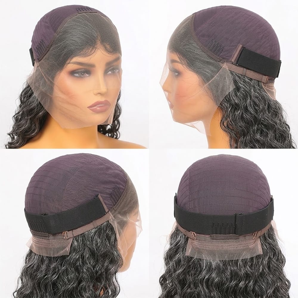 Deep Wave Bob Side Part HD Lace Front Wig 100% Virgin Human Hair / Silver Grey LINKTOWIG