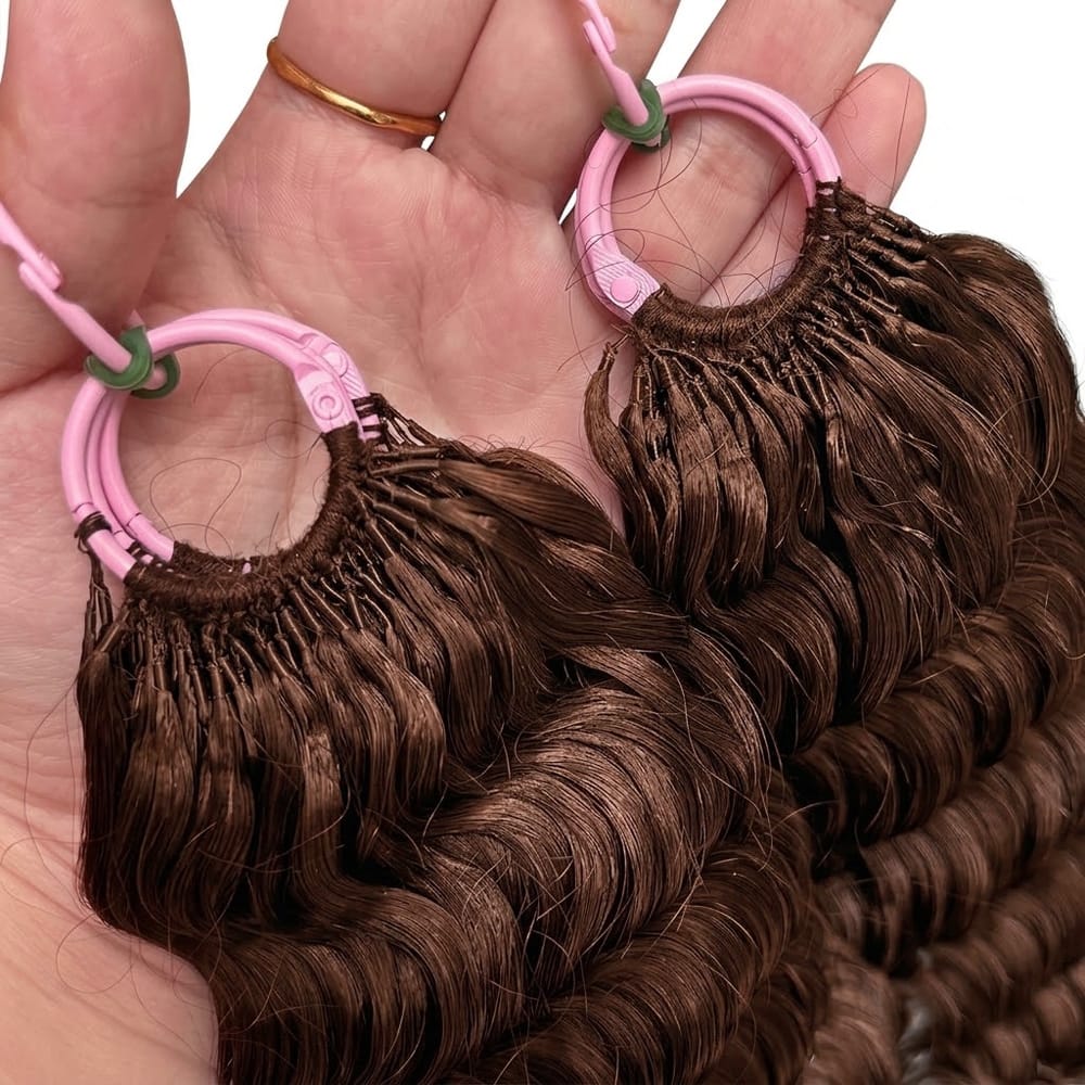 Deep Wave Hair Bundles / Feather Hair Extensions — 100% Virgin Human Hair / Espresso Brown LINKTOWIG