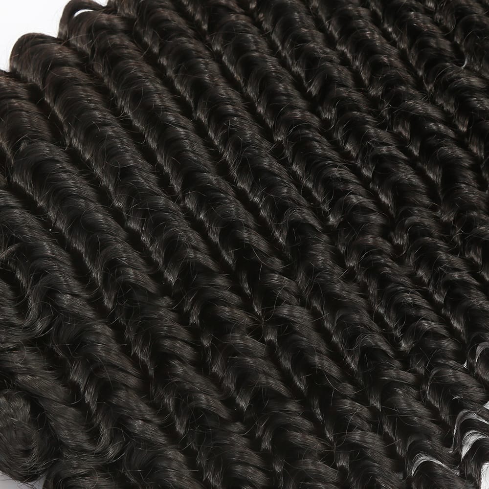 Deep Wave HD Lace Super Natural Lace Frontal Human Hair Wigs Black LINKTOWIG