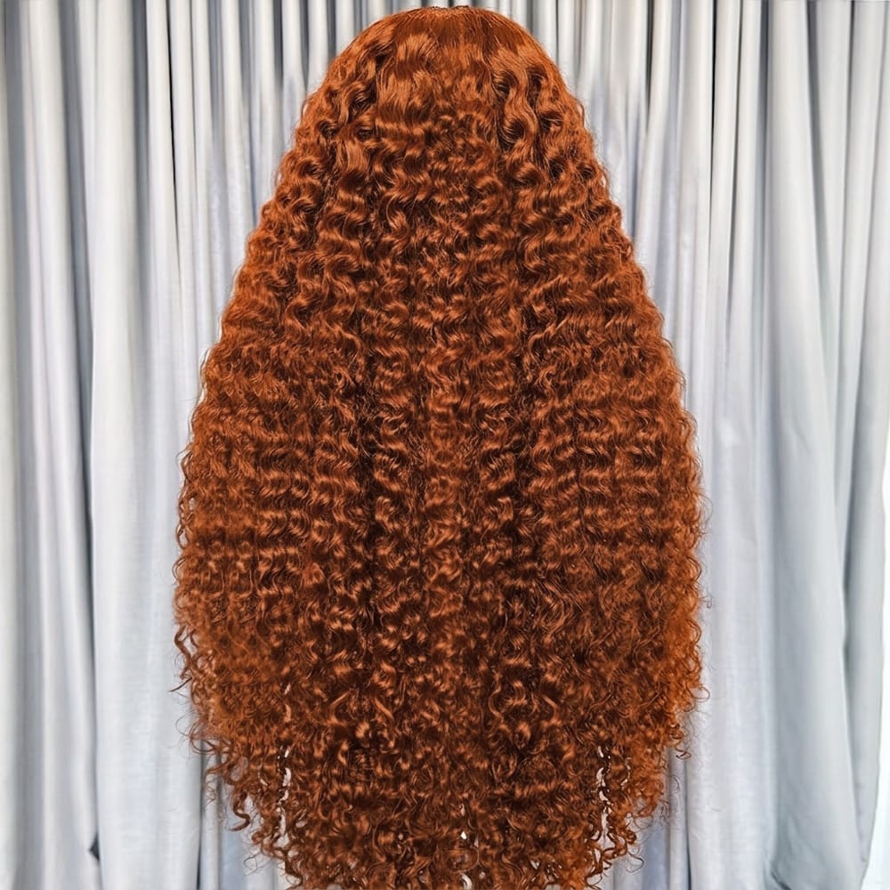 Deep Wave HD Lace Super Natural Lace Frontal Human Hair Wigs Burgundy LINKTOWIG