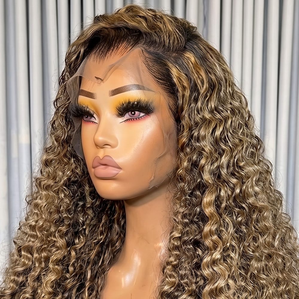 Deep Wave HD Lace Super Natural Lace Frontal Human Hair Wigs Chocolate Brown LINKTOWIG