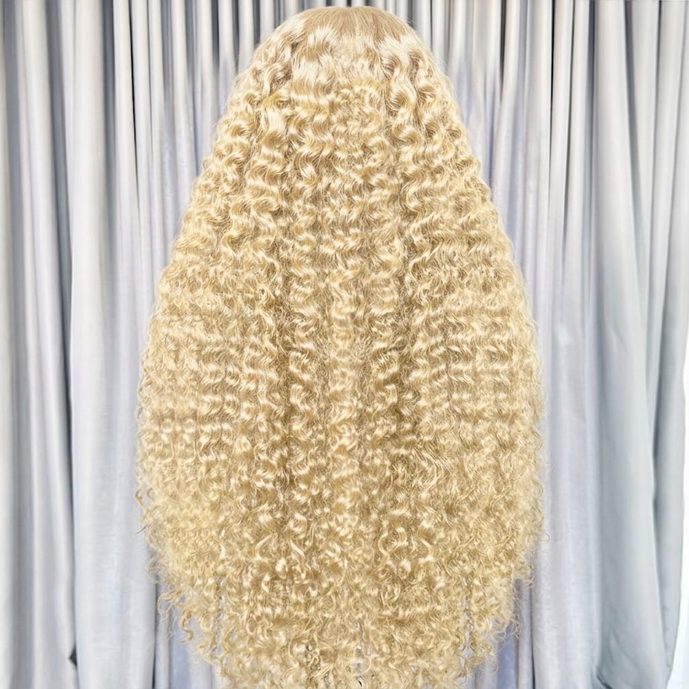 Deep Wave HD Lace Super Natural Lace Frontal Human Hair Wigs Platinum Blonde LINKTOWIG