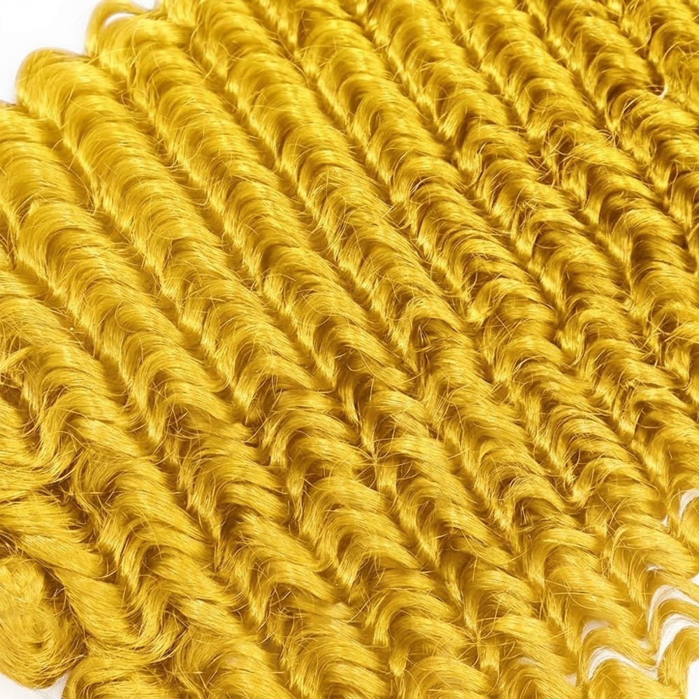Deep Wave HD Lace Super Natural Lace Frontal Human Hair Wigs Yellow LINKTOWIG