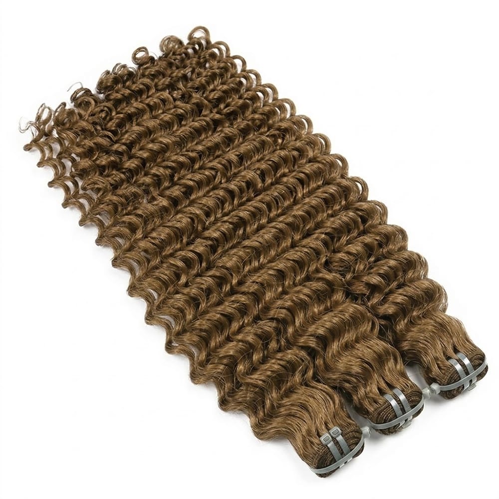 Deep Wave Luxury Natural Hair Weft – 100% Virgin Human Hair / Wig Chocolate Brown LINKTOWIG