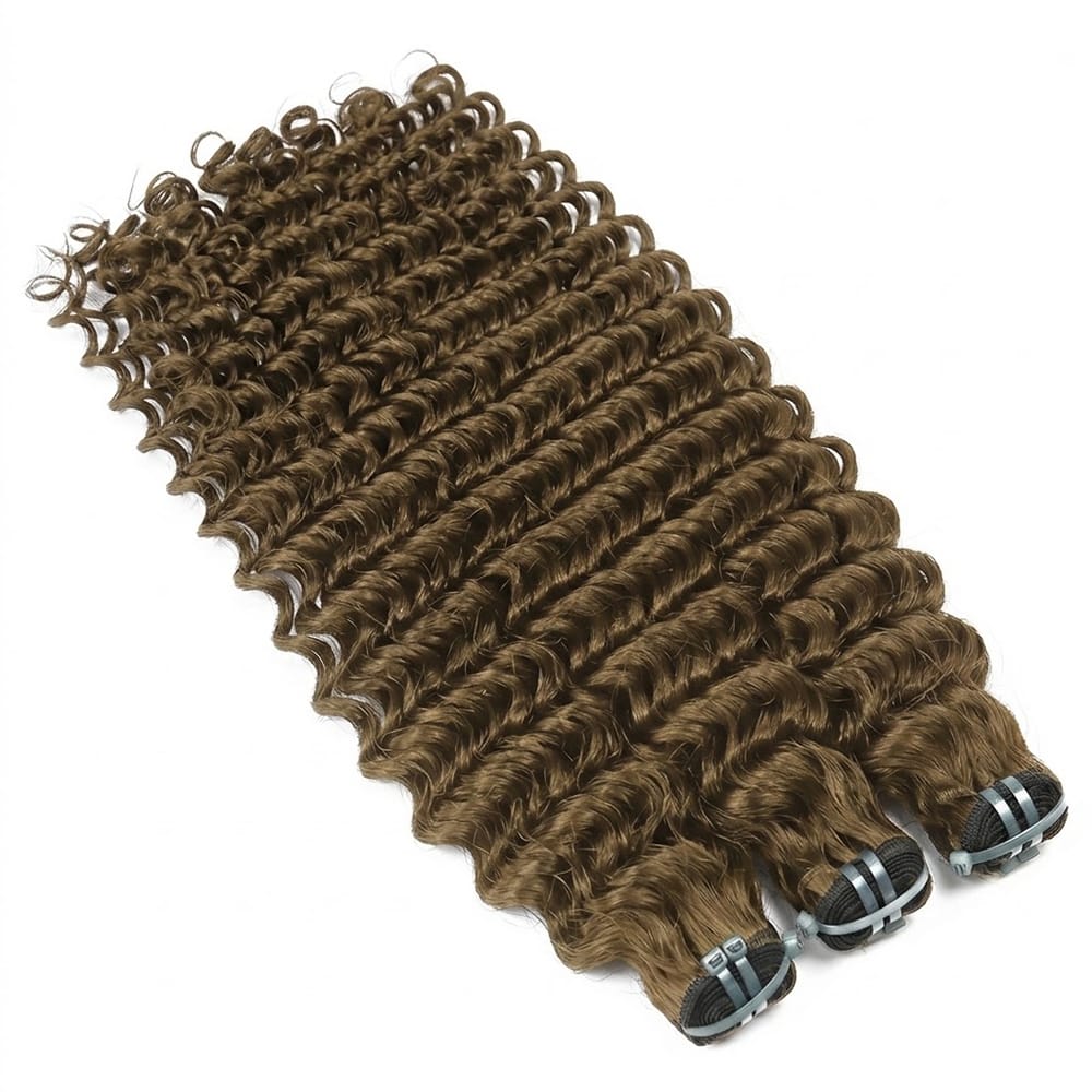 Deep Wave Luxury Natural Hair Weft – 100% Virgin Human Hair / Wig Chocolate Brown LINKTOWIG