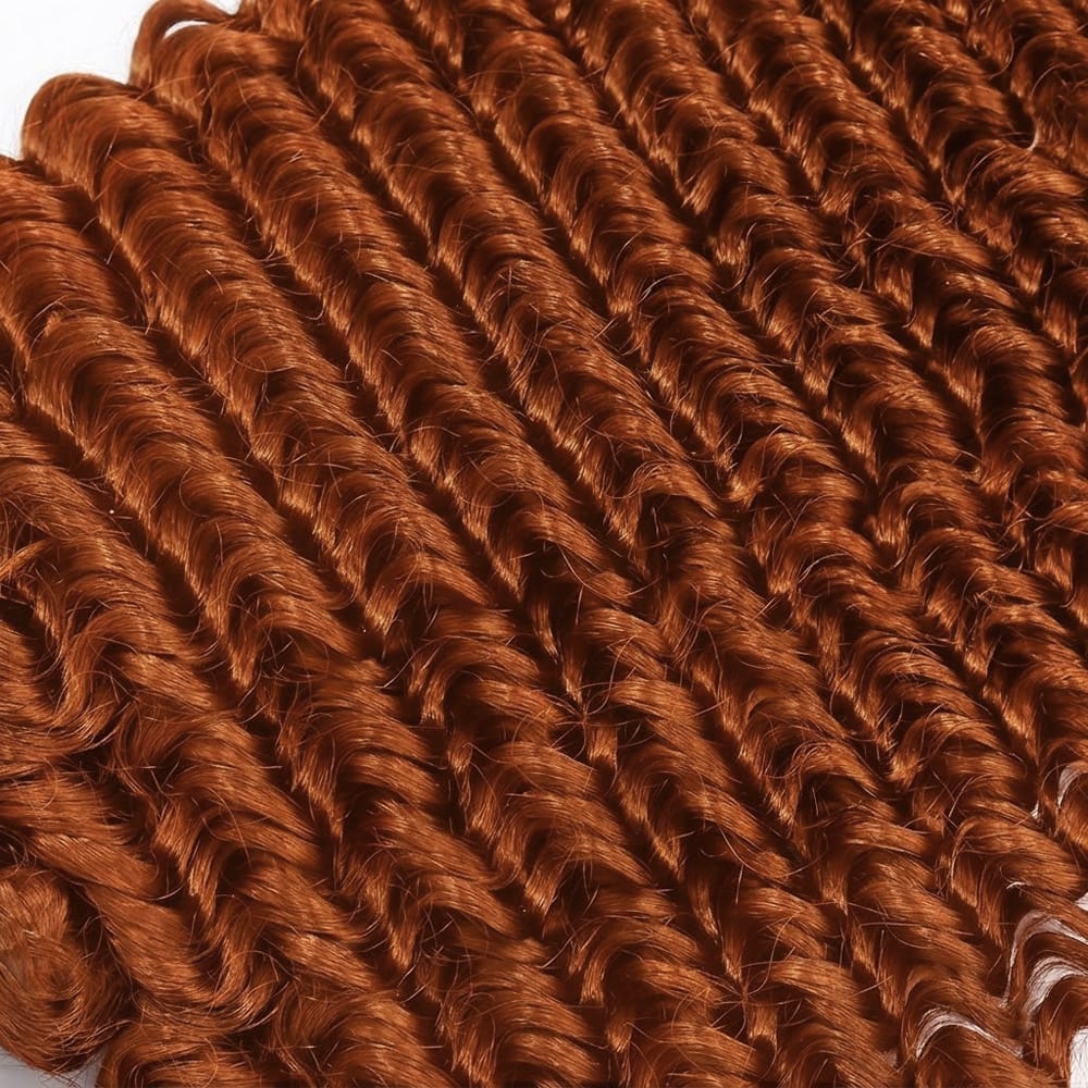 Deep Wave Luxury Natural Hair Weft – 100% Virgin Human Hair / Wig Copper Orange LINKTOWIG