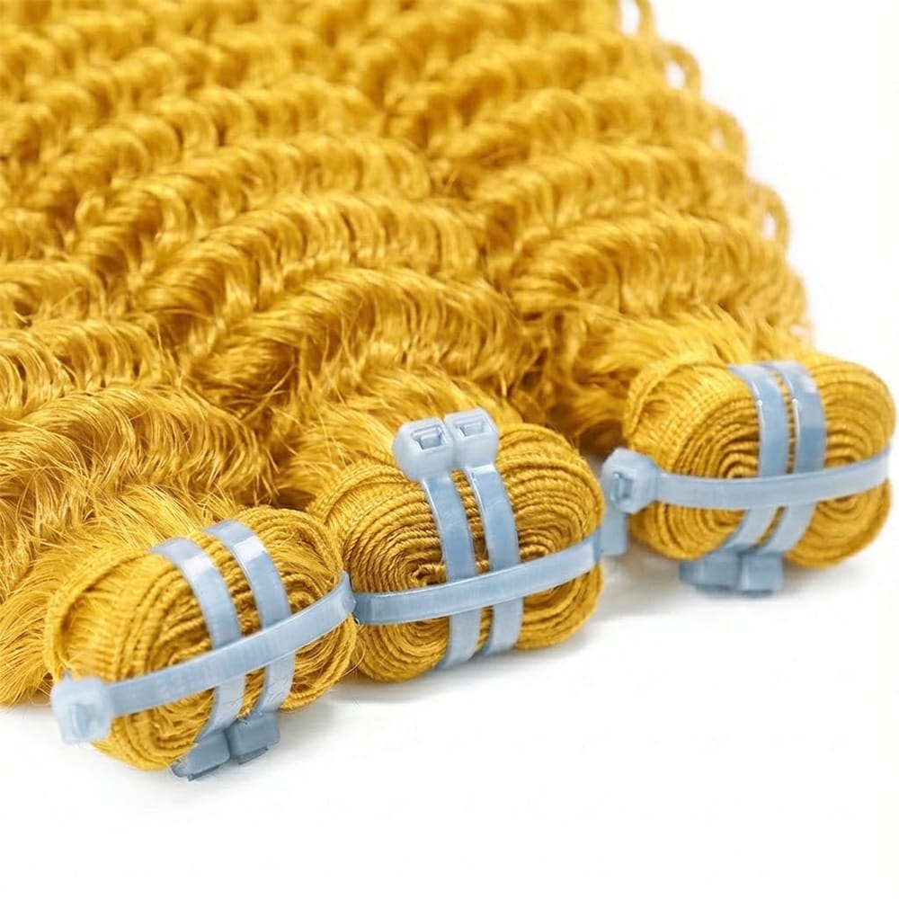 Deep Wave Luxury Natural Hair Weft – 100% Virgin Human Hair / Wig Yellow LINKTOWIG
